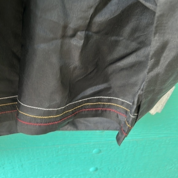 ANTHROPOLOGIE BLACK SILK GOTH EMPIRE WAIST EMBROIDERED DRESS SIZE LARGE NWOT - Picture 10 of 11